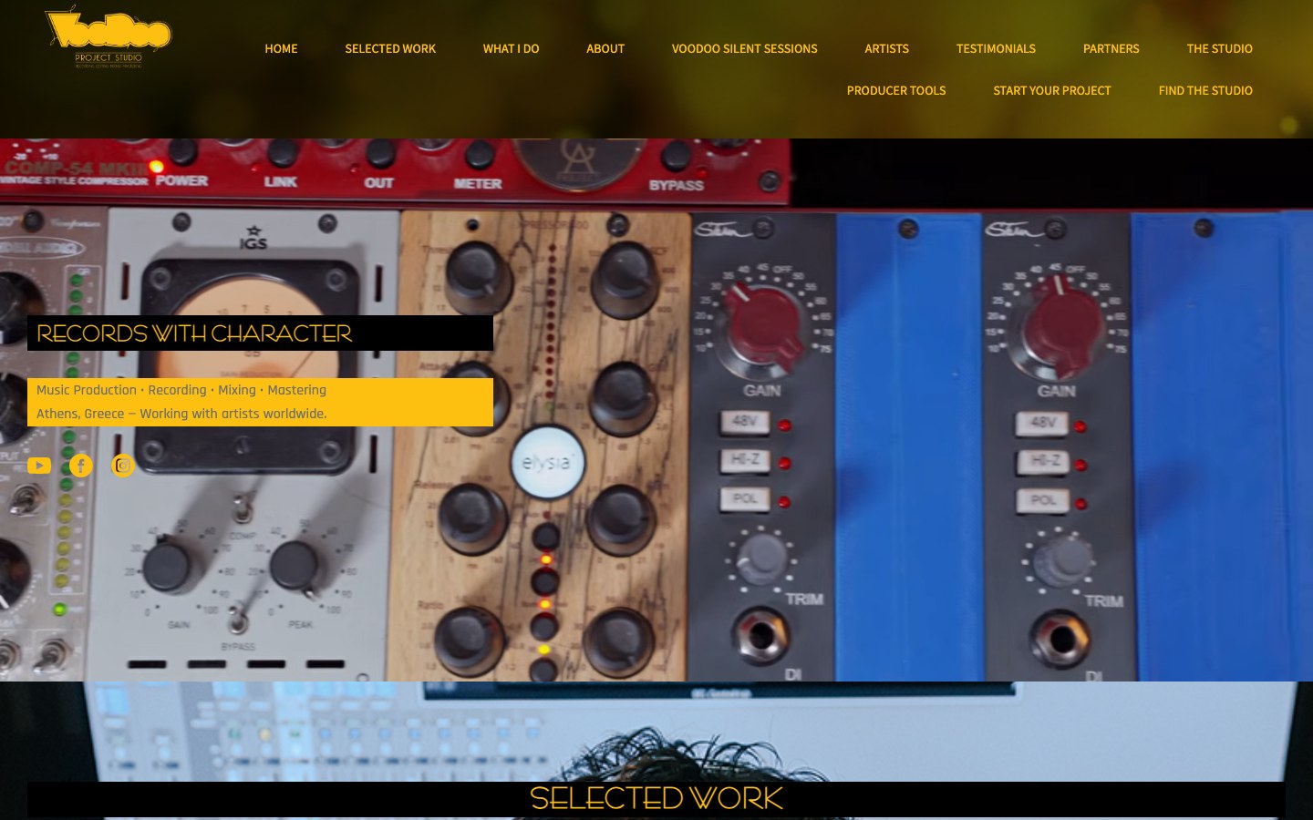 Voodoo Project Studio homepage